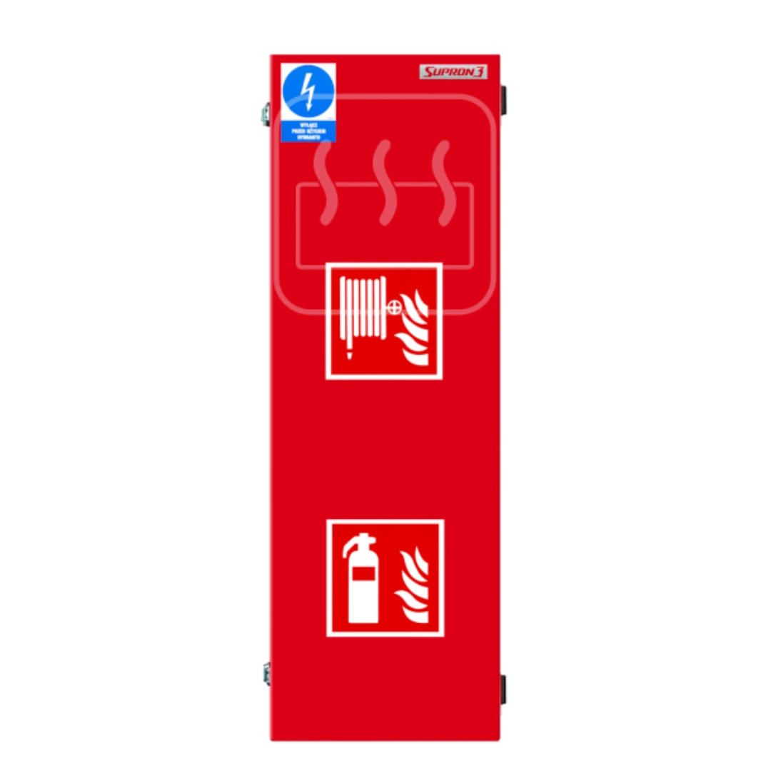 INTERNAL HYDRANT DN25 WITH PLACE FOR FIRE EXTINGUISHER UNDER THE HOSE REEL WITH THERMAL INSULATION – SIDE VERSION