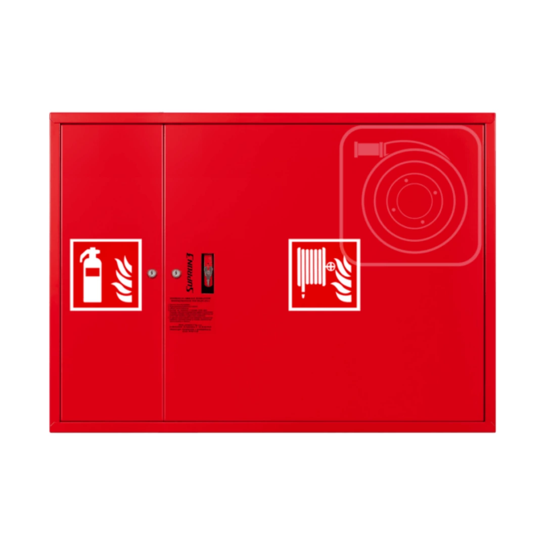 Internal hydrant DN52 with place for fire extinguisher next to rotary reel – universal