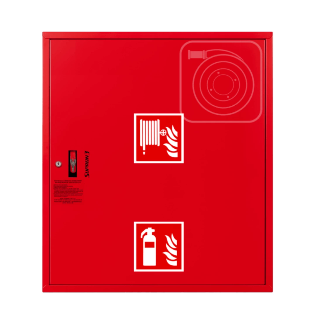 Internal hydrant DN52 with place for fire extinguisher under rotary reel