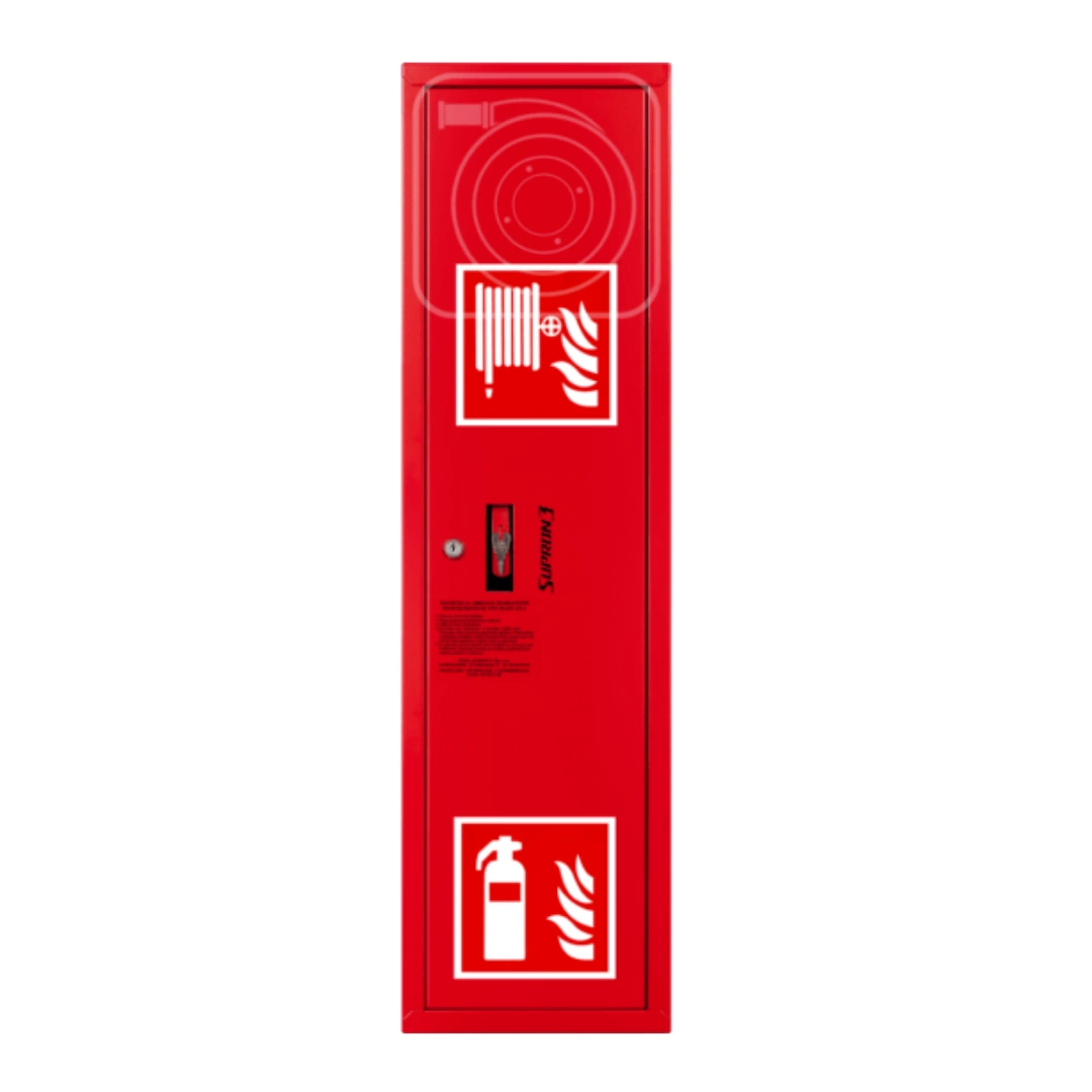 Internal hydrant DN52 with rotary reel and place for fire extinguisher – side version