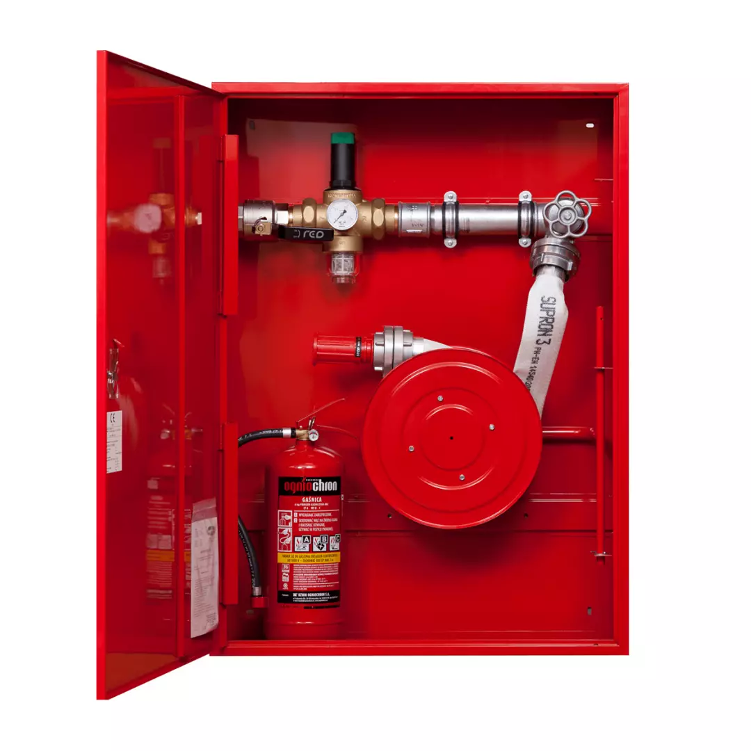 Internal hydrant with constant flow DN52 with reel and place for fire extinguisher_B